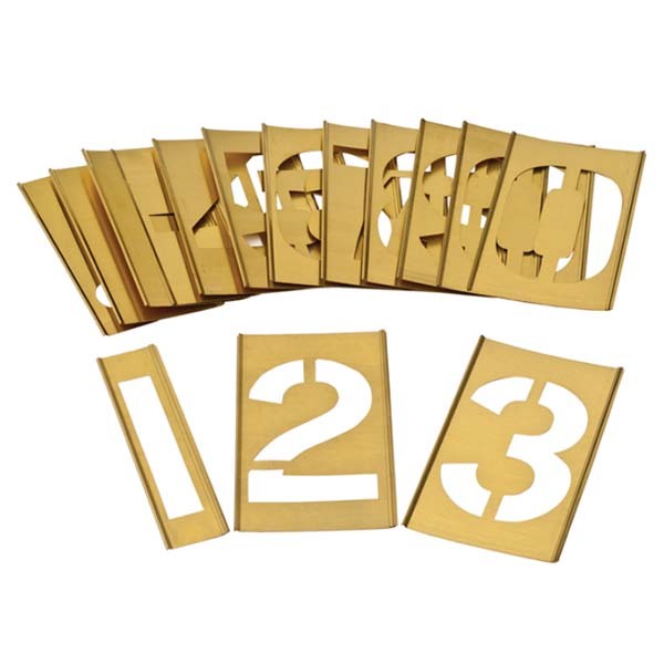 Dy-Mark Brass Interlocking Stencil 0-9 25mm (1")  Set
