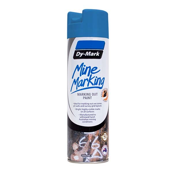 Dy-Mark Mine Marking Vertical (Upright/Inverted Spray) Fluro Blue 350g