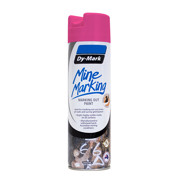 Dy-Mark Mine Marking Vertical (Upright/Inverted Spray) Fluro Pink 350g