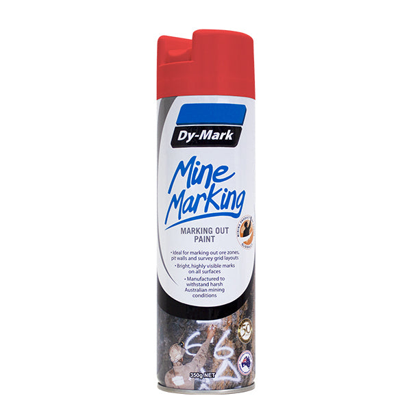 Dy-Mark Mine Marking Vertical (Upright/Inverted Spray) Fluro Red 350g