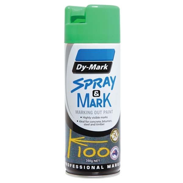 Dy-Mark Spray & Mark Fluro Green 350g (Marking Out Paint)