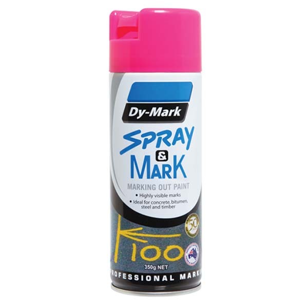 Dy-Mark Spray & Mark Fluro Pink 350g (Marking Out Paint)