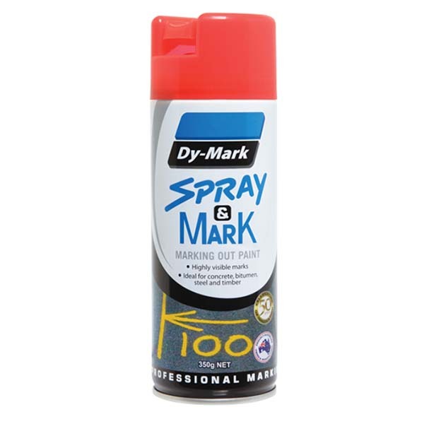 Dy-Mark Spray & Mark Fluro Red 350g (Marking Out Paint)