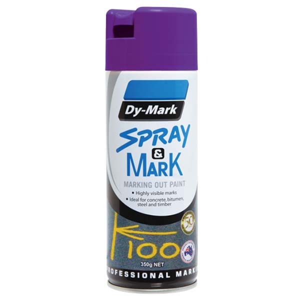 Dy-Mark Spray & Mark Fluro Violet 350g (Marking Out Paint)