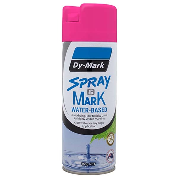 Dy-Mark Spray & Mark Water Based Fluro Pink 350g (Marking Out Paint)