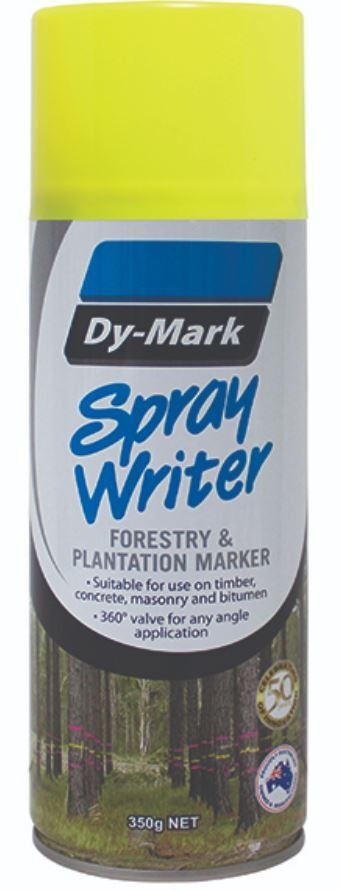 Dy-Mark Spray Writer Fluro Yellow 350g (Forestry & Plantation Marking Paint)