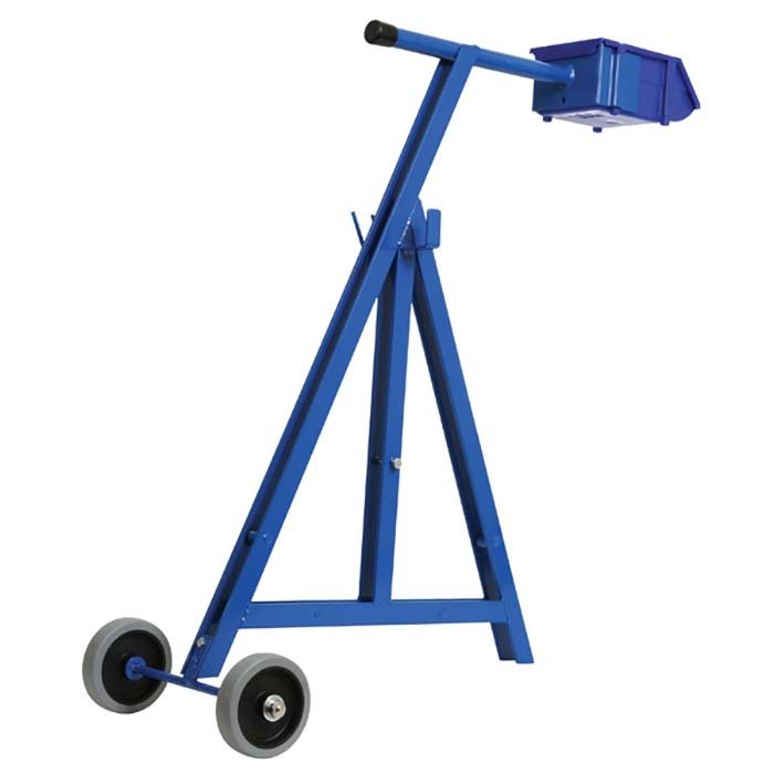 Dy-Mark Steel Strap Dispenser Blue With Wheels - AIMS Industrial Supplies