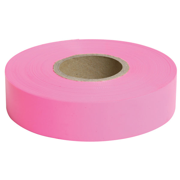 Dy-Mark Survey/Flagging Tape 25mm x 100m Glo Pink Roll - Box of 10