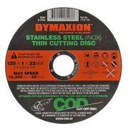 Dymaxion 125mm Stainless Steel (INOX) Thin Cutting Disc, 100 Pieces - AIMS Industrial Supplies