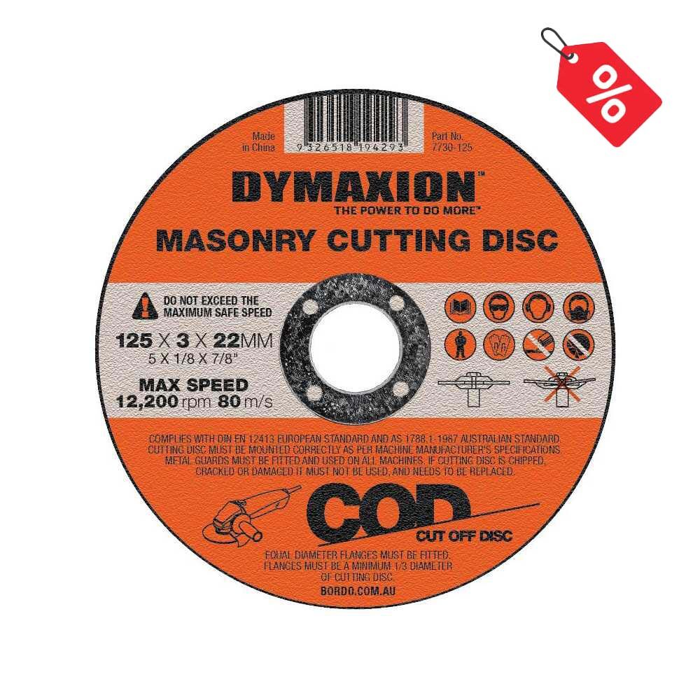 Dymaxion Masonry Cutting Disc 125 x 3 x 22mm Bore - Pack of 5