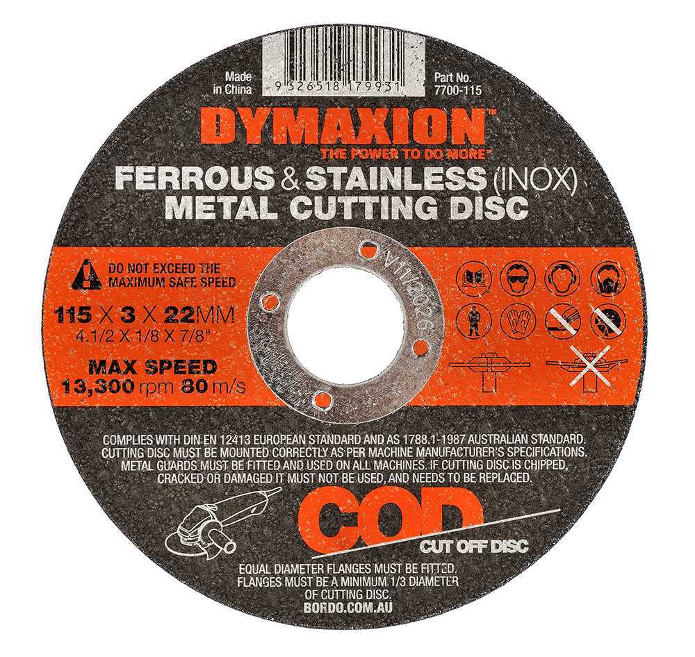 Dymaxion Metal Cutting Disc 115 x 3 x 22mm - Pack of 10