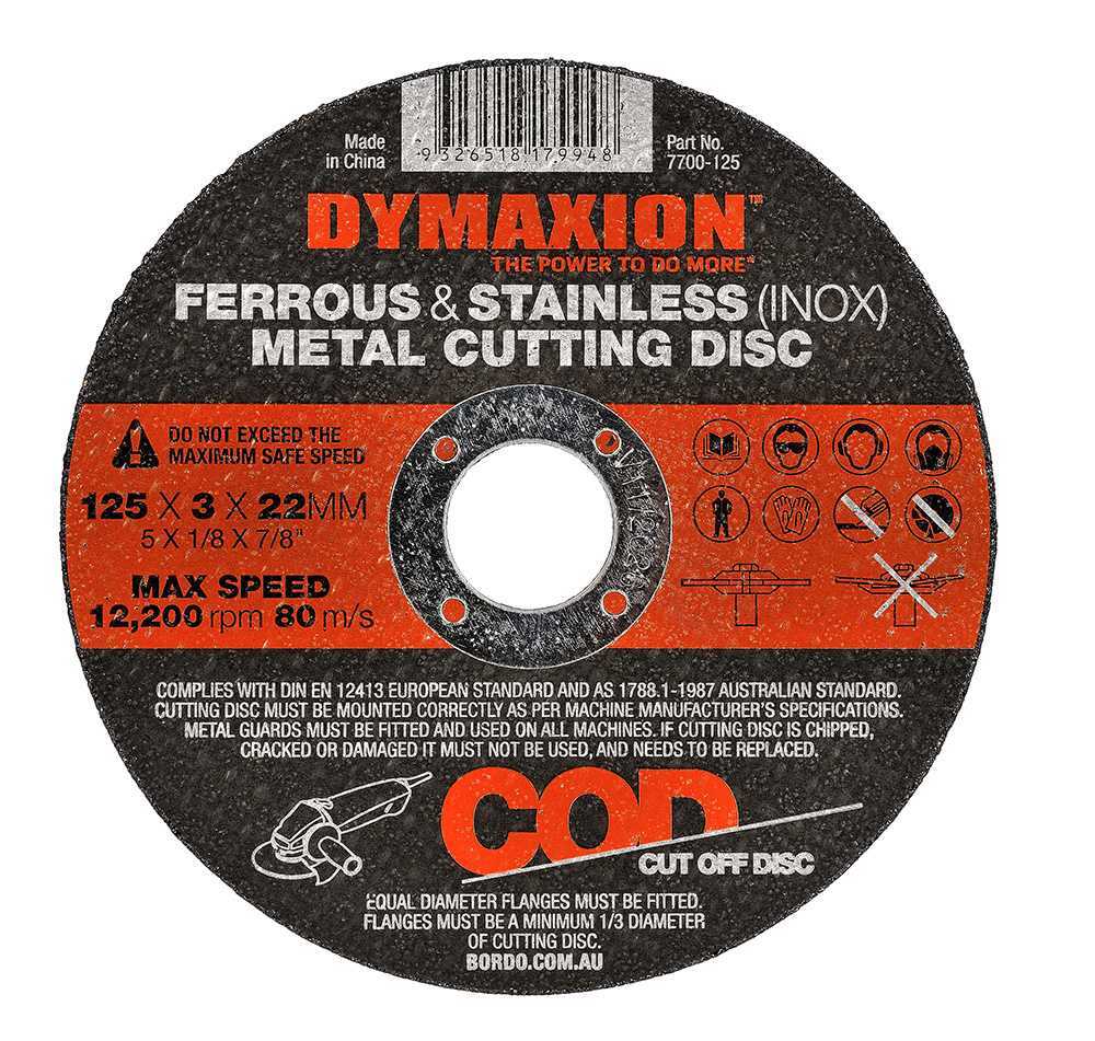 Dymaxion Metal Cutting Disc 125 x 3 x 22mm - Pack of 10