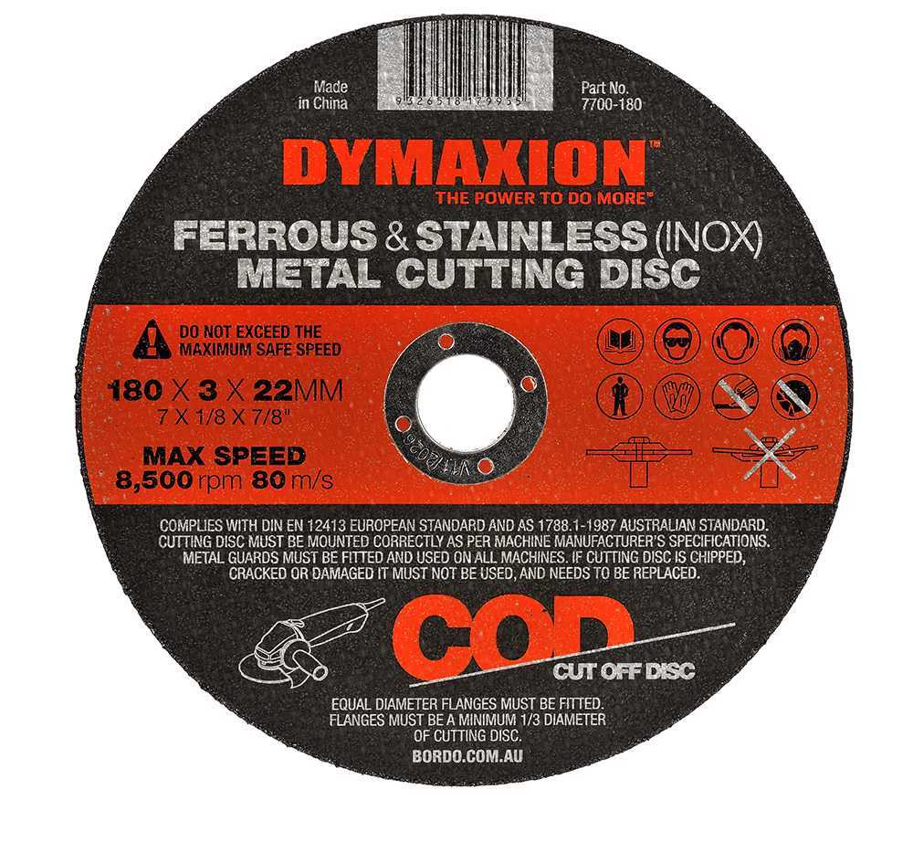 Dymaxion Metal Cutting Disc 180 x 3 x 22mm - Pack of 10