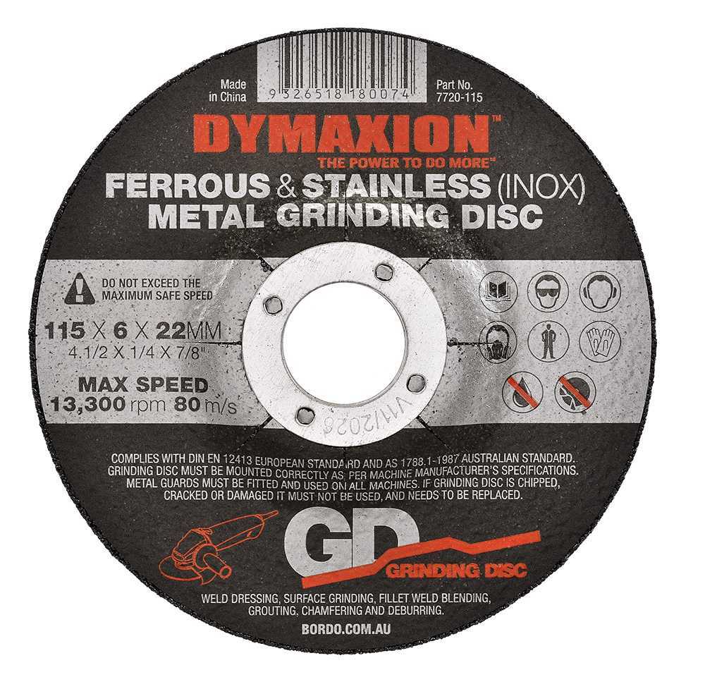 Dymaxion Metal Grinding Disc 115 x 6 x 22mm - Pack of 5