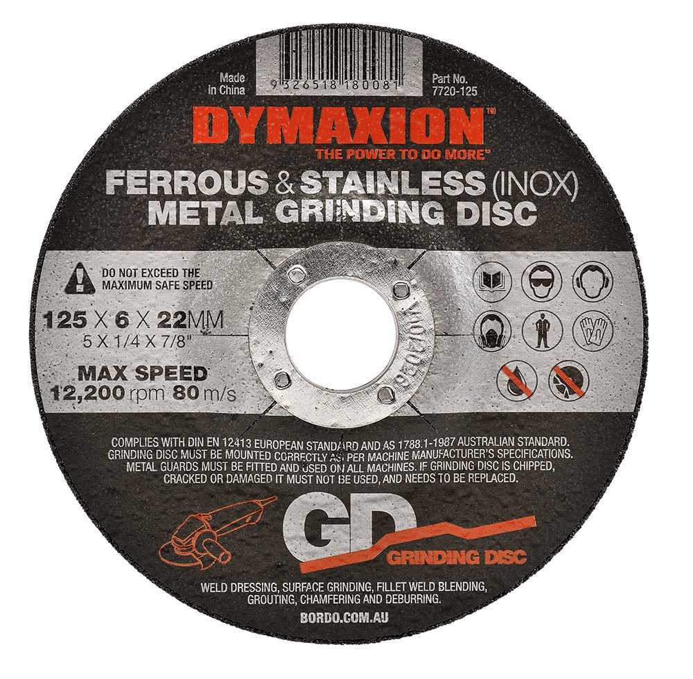 Dymaxion Metal Grinding Disc 125 x 6 x 22mm - Pack of 5
