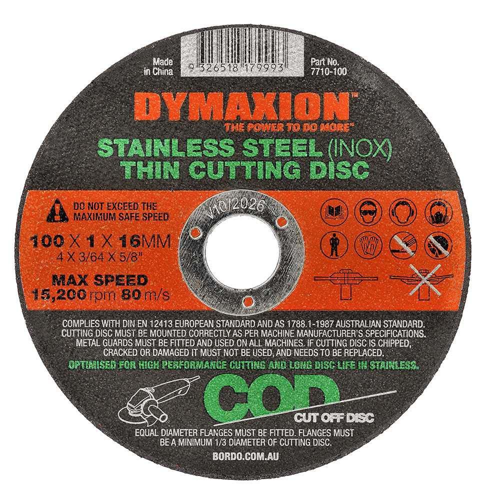 Dymaxion Stainless Steel (INOX) Thin Cutting Disc 100 x 1 x 16mm - Pack of 25