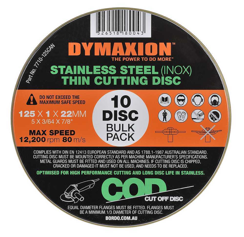 Dymaxion Stainless Steel (INOX) Thin Cutting Disc - AIMS Industrial Supplies