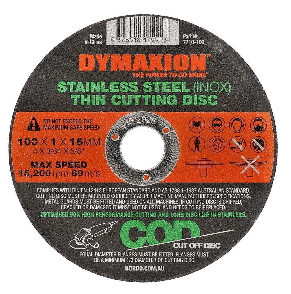 Dymaxion Stainless Steel (INOX) Thin Cutting Disc - AIMS Industrial Supplies