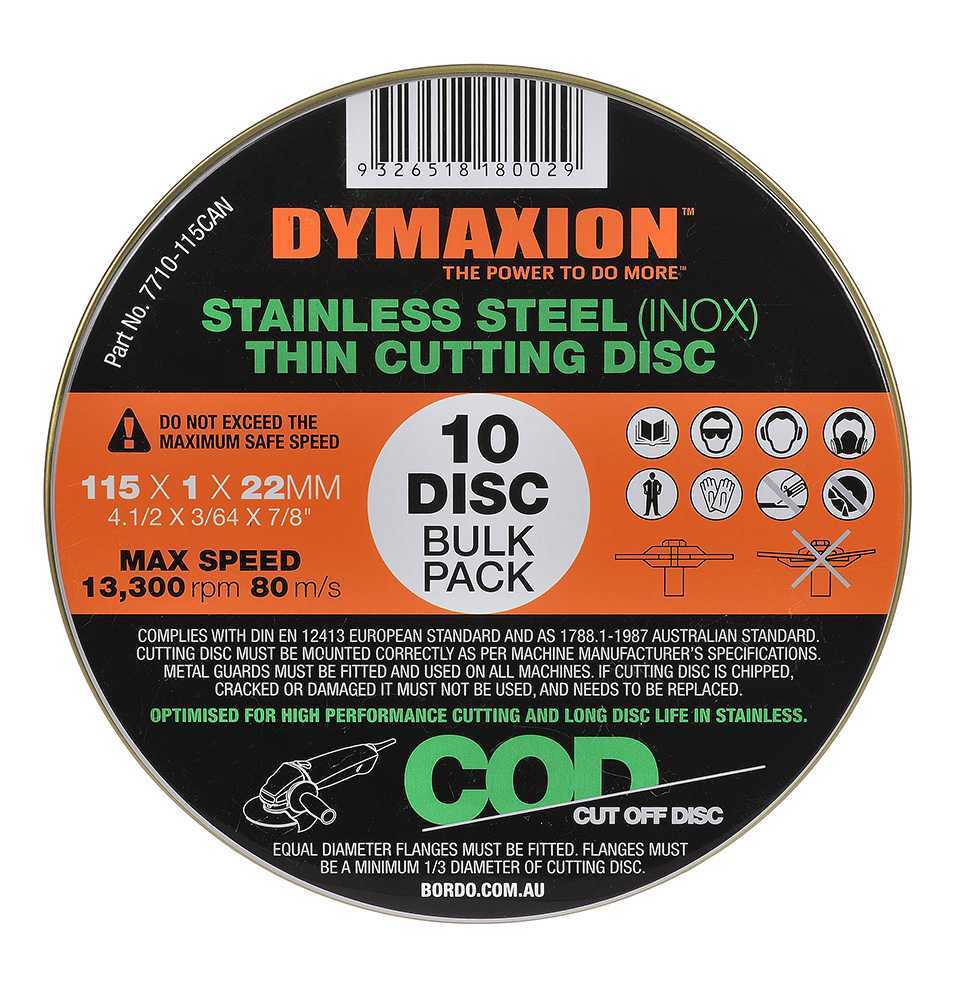 Dymaxion Stainless Steel (INOX) Thin Cutting Disc - AIMS Industrial Supplies