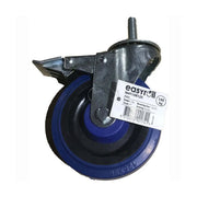 EasyRoll 125mm Swivel Stem Castor with Brake - Elastic Rubber Wheel - AIMS Industrial Supplies