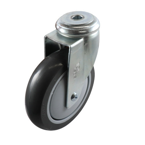 EasyRoll 125mm Urethane Swivel Bolt Hole Castor G6 100 kg  G61AZ45K125