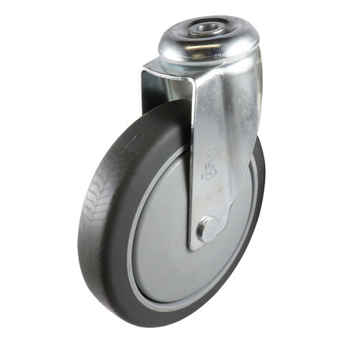 EasyRoll 150mm Grey Rubber Swivel Bolt Hole Castor G6 120 kg  G61AZ44K150