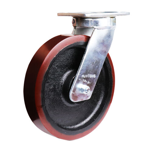 Easyroll 250mm Urethane On Cast Iron Swivel Plate Mount Castor 1200kg