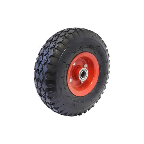 EasyRoll 3.50 x 4" Flat Free Wheel - Red Steel Centre 20mm Ball Bearing
