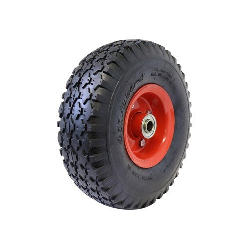 EasyRoll 3.50 x 4" Flat Free Wheel - Red Steel Centre 5/8" Ball Bearing