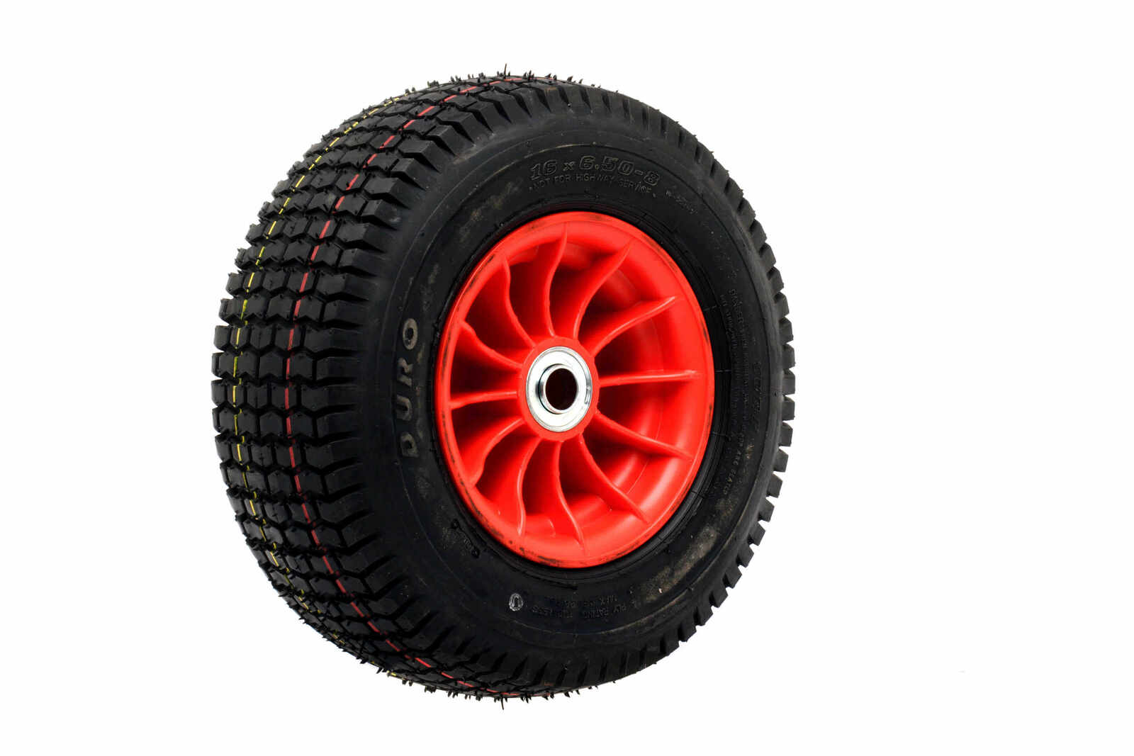 EasyRoll 3.50 x 4 inch Pneumatic Wheel - Red Nylon Centre 3/4" Ball Bearing