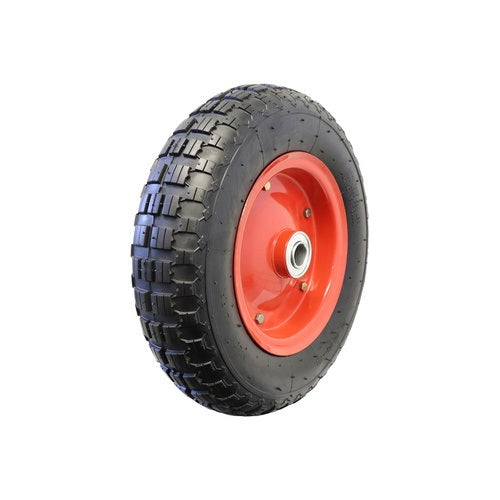 EasyRoll 4 x 8" Flat Free Wheel - Red Steel Centre 1" Ball Bearing