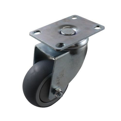 EasyRoll 75mm Grey Rubber Swivel Plate Mount Castor G6 80 kg  G62AZ44K75