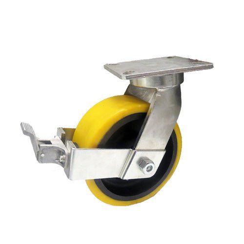 EasyRoll Castor Urethane/Cast Iron Swivel Plate Wheel - AIMS Industrial Supplies