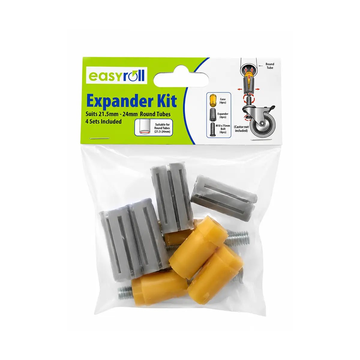 EasyRoll Expanding Adaptor Round 22mm - Suits M10 Bolt (4 Pack) - AIMS Industrial Supplies