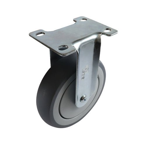 Easyroll Grey Rubber Fixed Plate Mount Castor G6 - AIMS Industrial Supplies