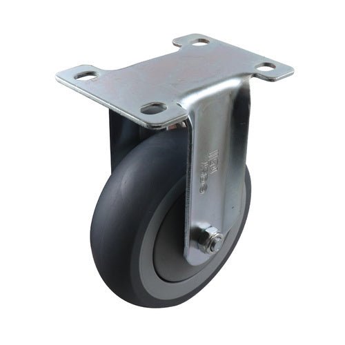 Easyroll Grey Rubber Fixed Plate Mount Castor G6 - AIMS Industrial Supplies