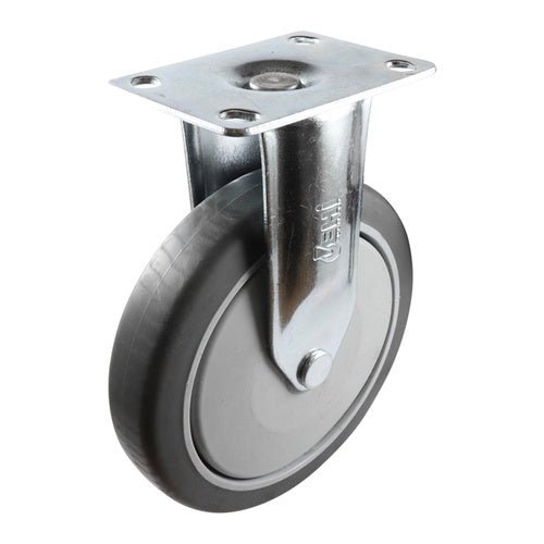 Easyroll Grey Rubber Fixed Plate Mount Castor G6 - AIMS Industrial Supplies