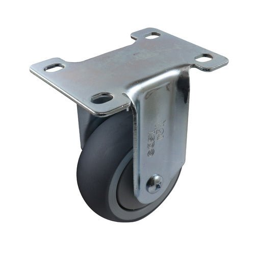 Easyroll Grey Rubber Fixed Plate Mount Castor G6 - AIMS Industrial Supplies