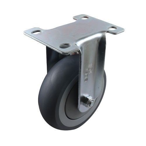 Easyroll Grey Rubber Fixed Plate Mount Castor G61