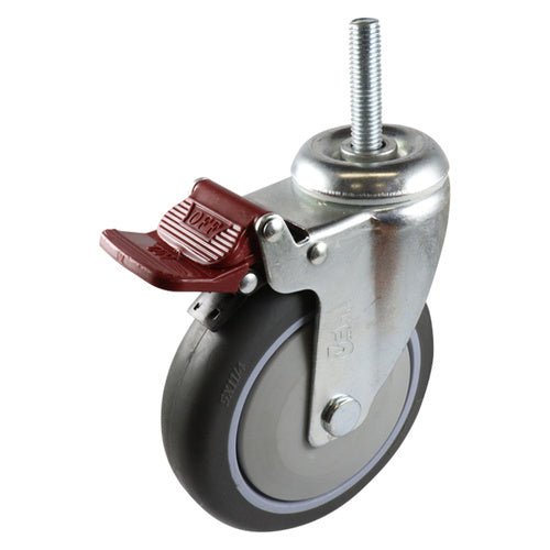 Easyroll Grey Rubber Swivel Brake Bolt Hole Castor G6 - AIMS Industrial Supplies