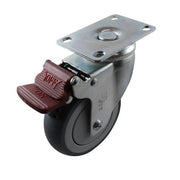 Easyroll Grey Rubber Swivel Brake Plate Mount Castor G6 - AIMS Industrial Supplies