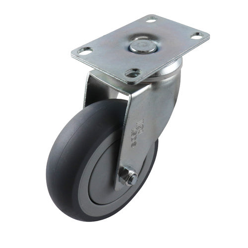 Easyroll Grey Rubber Swivel Plate Mount Castors G61
