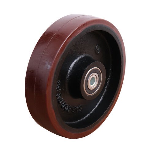 Easyroll Red Urethane On Cast Iron Wheel - AIMS Industrial Supplies