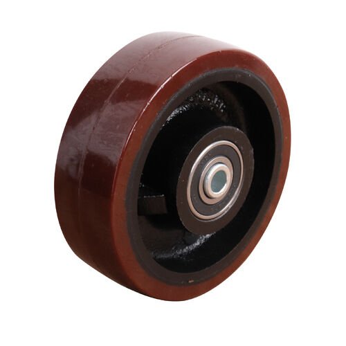 Easyroll Red Urethane On Cast Iron Wheel - AIMS Industrial Supplies