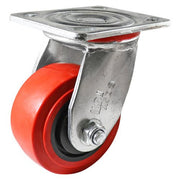 EasyRoll Red Urethane Swivel Plate Castor - J2 Series - AIMS Industrial Supplies