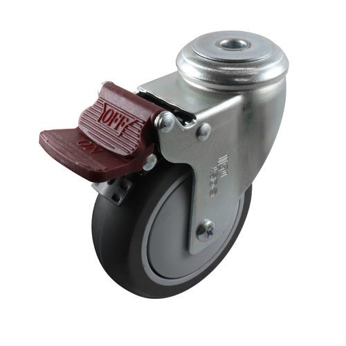 Easyroll Urethane Swivel Brake Bolt Hole Castors G6 - AIMS Industrial Supplies