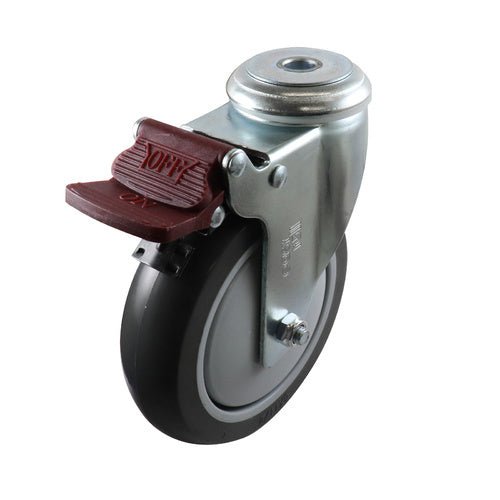 Easyroll Urethane Swivel Brake Bolt Hole Castors G6 - AIMS Industrial Supplies