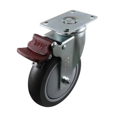 Easyroll Urethane Swivel Brake Plate Mount Castor G6 - AIMS Industrial Supplies