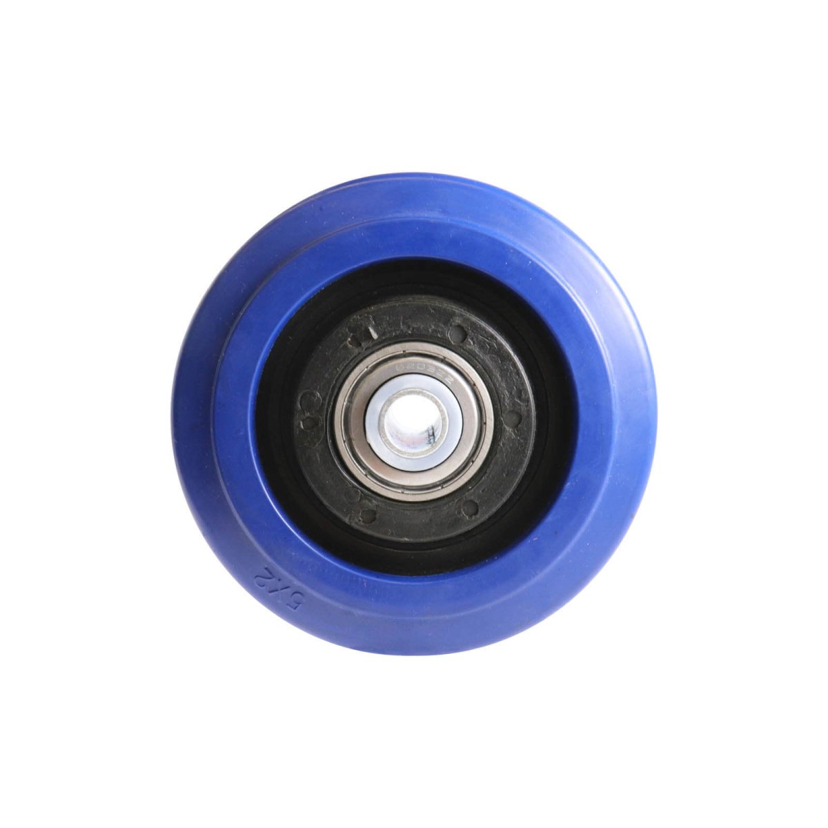 Elastic Rubber Wheel - Precision Bearing, Nylon Centre, Blue - AIMS Industrial Supplies