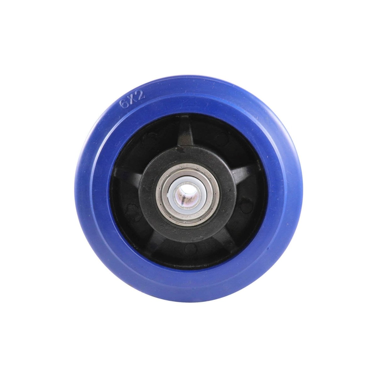 Elastic Rubber Wheel - Precision Bearing, Nylon Centre, Blue - AIMS Industrial Supplies